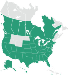 Map of North America showing where AUPresses members can be found.