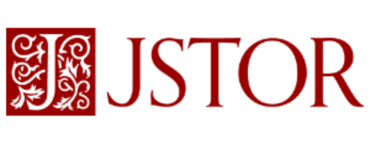 White text letter J within a lattice work square of red and white next to JSTOR text in red