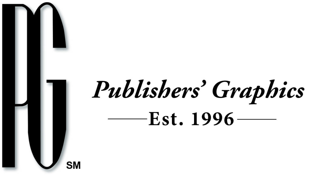 Large, elongated black letters PG followed by black text reading Publishers' Graphics Est. 1996