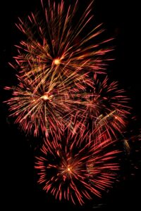fireworks in a night sky