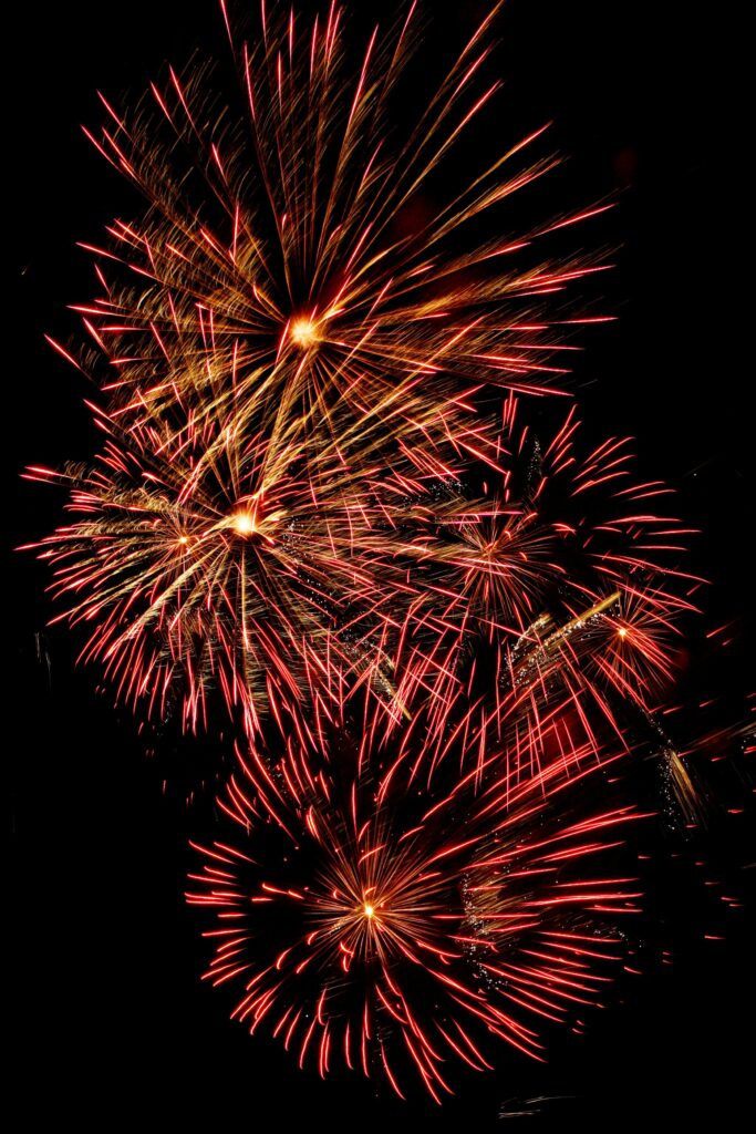 fireworks in a night sky
